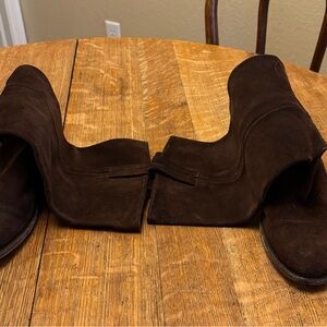 Frye Women's Rich Brown Suede Heeled Boots